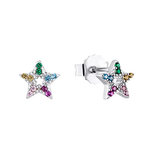 Prinzessin Lillifee Mädchen-Ohrringe Stern Ohrstecker Silber Multicolor 2033369