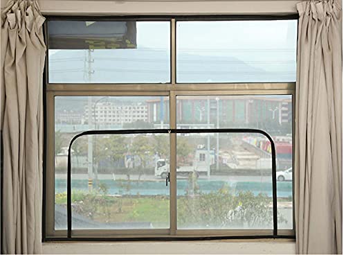 Fliegengitter für Katzenfenster, selbstklebend, halbtransparent, Anti-Moskito, Fliegenschutz, einfache Installation, schwarzer Rahmen, weißes Netz