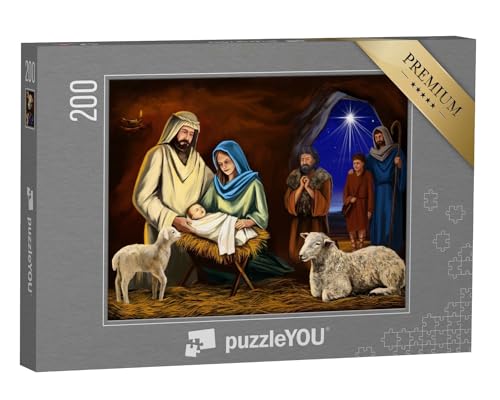 puzzleYOU: Puzzle 200 Teile „Illustration: Die Weihnachtsgeschichte“