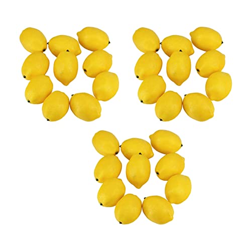 Dawafit Künstliche Zitronenfrüchte, Zitronen, künstliche Zitronen, 7,6 cm x 5,1 cm breit, 60 Stück