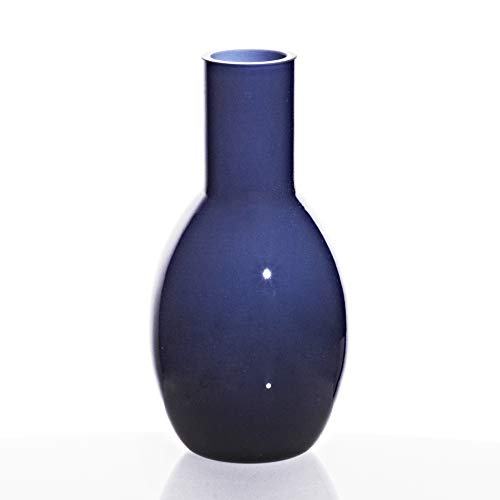 CRISTALICA Flaschenvase Shine blau 15cm Mini Blumenvase Tischvase Überfangglas Frühling