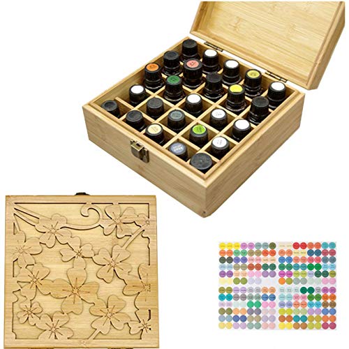 CHSEEO Ätherisches Öl Display Box Halter Organisator Aufbewahrungsbox 25 Löcher Holzbox Kann Nagellackständer für Nagellack, Lippenstift, Duftöle und Ätherische Öle #5