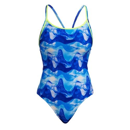 Funkita Dive In Badeanzug für Damen chlorresistent schnelltrocknend und UV Schutz 50+, Größe:38