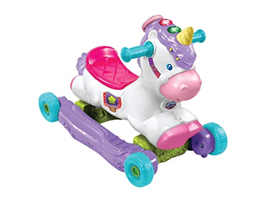 VTech Rock and Ride Einhorn Baby Ride On Spielzeug, Interaktives Baby Musikspielzeug mit Lern- und Sound-Funktionen, Erste Schritte Gehunterstützung für Babys & Kleinkinder ab 18 Monaten