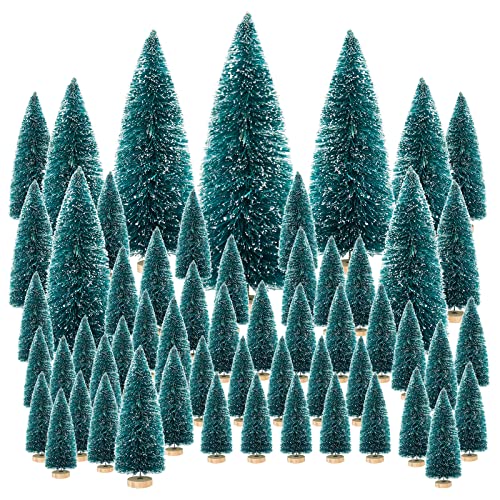 FHzytg 65 Stück Mini Tannenbaum Deko, Kleiner Weihnachtsbaum Tannenbaum Künstlich Klein Tannenbäume Mini Tannenbaum Klein Deko Figur Tannenbaum Tannenbaum künstlich deko klein für Weihnachten Deko