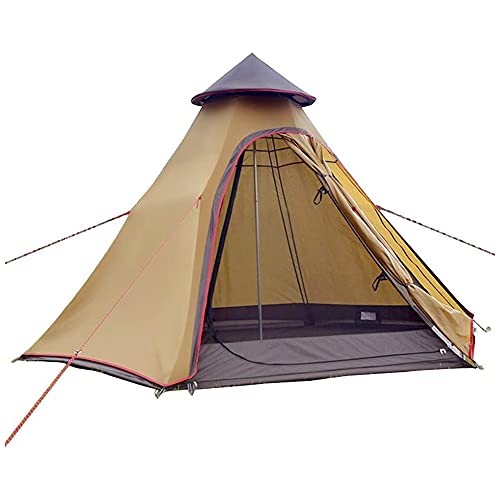 Wasserdichtes Camping-Pyramiden-Tipi-Zelt für Erwachsene, Tipi-Zelt, wasserdichtes Doppelschichten-Indianerzelt, Jurtenzelt, Turmpfosten-Glockenzelt für Familienausflüge im Freien