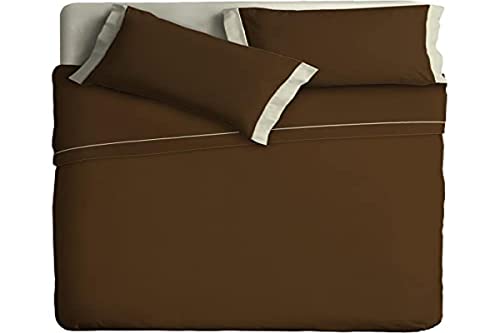 Ipersan zweifarbig Bettwäsche Set Farbe kaffee/beige 240x290 cm.