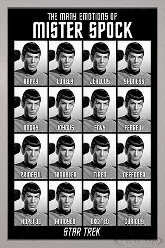 Star Trek Classics Poster The Many Emotions of Mr. Spock (66x96,5 cm) gerahmt in: Rahmen Silber