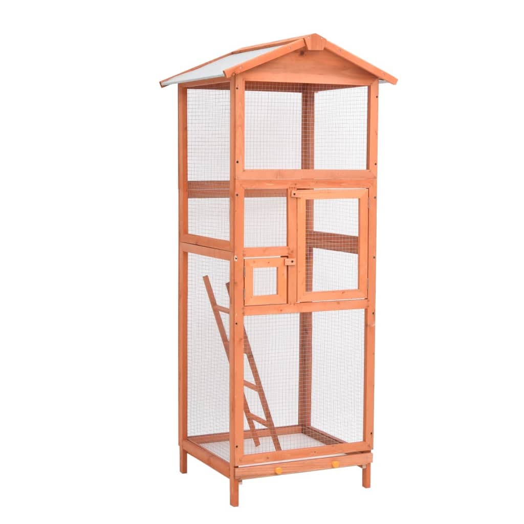 vidaXL Fichte Massiv Vogelkäfig 68x62x166cm Vogelhaus Vogelvoliere Voliere