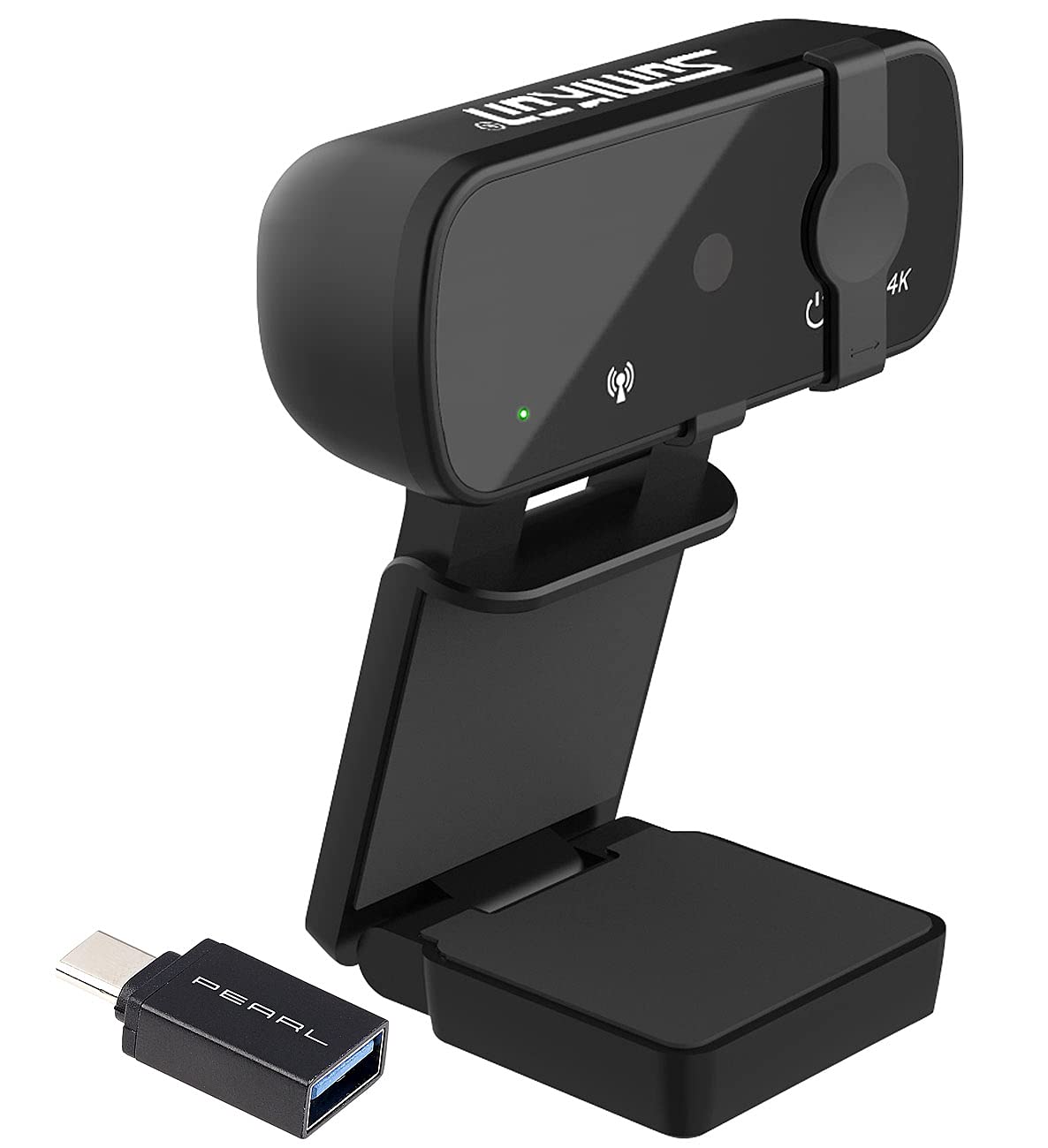 Somikon PC Camera: 4K-USB-Webcam mit Linsenabdeckung und USB-A-auf-USB-Typ-C-Adapter (PC Cam, PC Webcam, Sichtschutz)