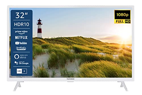 Telefunken XF32K550-W 32 Zoll Fernseher/Smart TV (Full HD, HDR, Triple-Tuner) - 6 Monate HD+ inklusive