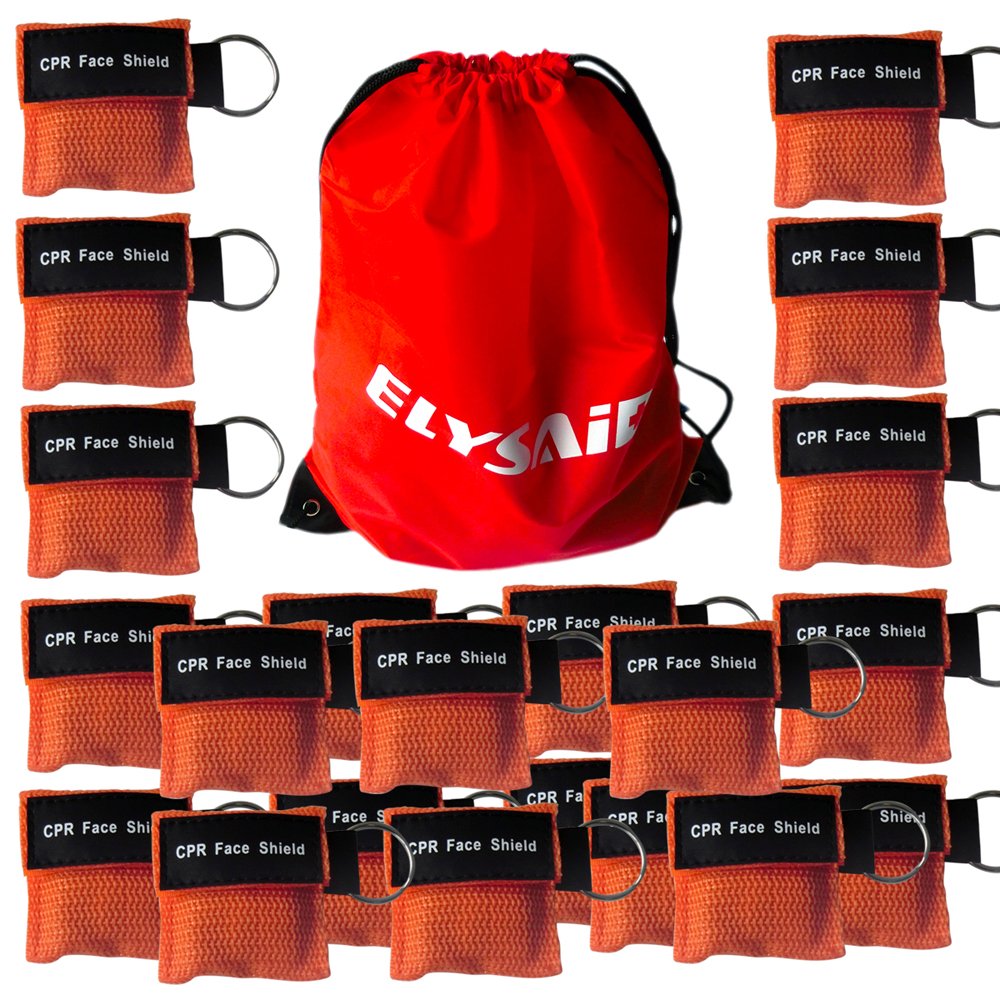 100 x Erste-Hilfe-Masken für AED CPR Training Einweg Orange