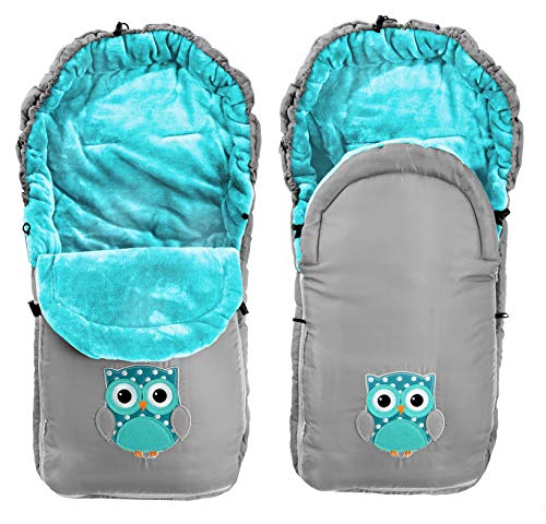 Neugeborenes Schlafsack Kinderschlafsack Baby-Schlafsack Winter-Fußsack für Kinderwagen, Sportwagen, Buggy grau (grau-blau)