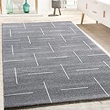 Paco Home Designer Teppich Wohnzimmer Modernes Design In Grau Weiß Meliert, Grösse:200x290 cm