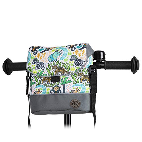 BAMBINIWELT Lenkertasche Tasche kompatibel mit Puky mit Woom Laufrad Räder Roller Fahrrad Fahrradtasche für Kinder wasserabweisend mit Schultergurt (Modell 22)