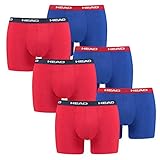 HEAD 6 er Pack Herren Boxer Boxershorts Basic Pant Unterwäsche, Farbe:White/Blue/Red, Bekleidungsgröße:L