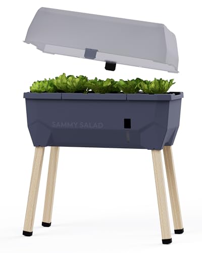 Sammy Salad - Balkonhochbeet - 15 L Wassertank mit Bewässerungssystem - inklusive Wasserstandsanzeige - 40 L Erdvolumen - abnehmbare Haube - 79 x 37 x 95cm - Hochbeet (anthrazit)