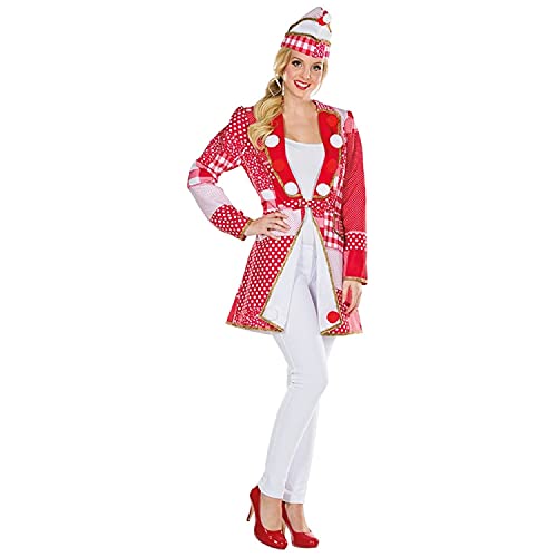 Mottoland Damen Kostüm Patchwork Jacke rot-weiß Karneval Fasching Gr.36