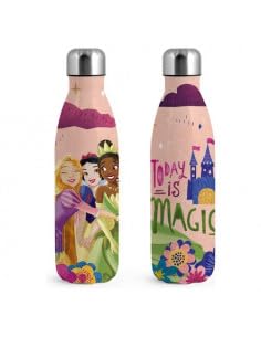 H&H Princess Celebration Thermoflasche für Mädchen, Trinkflasche aus Edelstahl, dekoriert, 0,5 l, luftdicht, BPA-frei