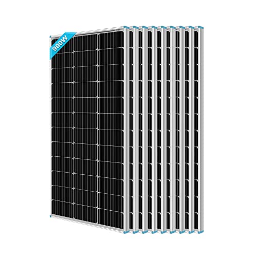 RENOGY 900W Solarmodul Monokristallin Solarpanel Photovoltaik Solarzelle Ideal zum Aufladen von Batterien Wohnmobil Balkonkraftwerk Garten Camper Boot (100WX9)
