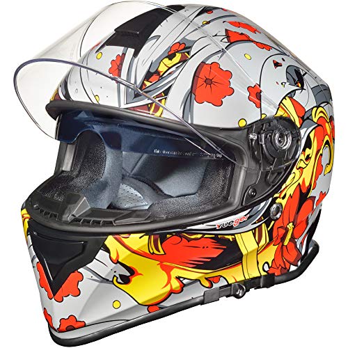 rueger Integralhelm Motorradhelm Kinderhelm Motorrad Integral Roller Helm rueger, Farbe:Red RYM, Größe:XS (53-54)