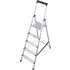 KRAUSE Stufen-Stehleiter »MONTO Solidy«, 5 Sprossen, Aluminium - silberfarben