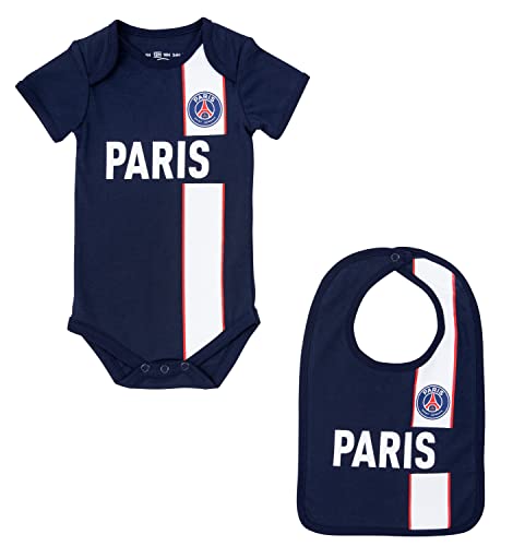 PARIS SAINT-GERMAIN Body + Lätzchen für Babys, Jungen, PSG, offizielle Kollektion, 6 Monate