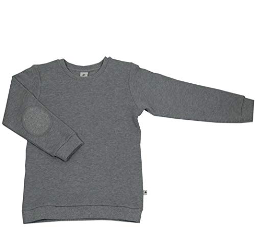 Leela Cotton Baby Kinder Sweatshirt Piquestoff Bio-Baumwolle Langarmshirt (116, grau)
