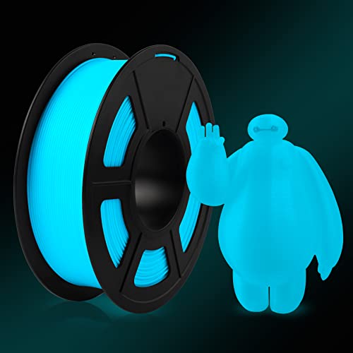 SUNLU Glow in The Dark PLA Filament 1.75 mm 3D Printer Filament, 1kg Spool 3D Printing Filament, Dimensional Accuracy +/- 0.02 mm for 3D Printer and 3D Pen, Luminous Blue