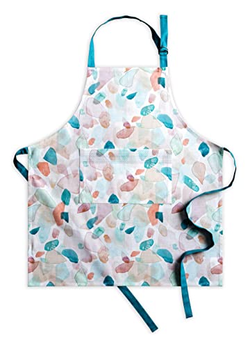 Maison d' Hermine Summer Picnic 100% Baumwolle 1-teilige Küchenschürze mit verstellbarem Hals, versteckter Mitteltasche, Langen Krawatten für Frauen/Männer | Küchenchef | Kochen (70cm x 85cm) | Ostern