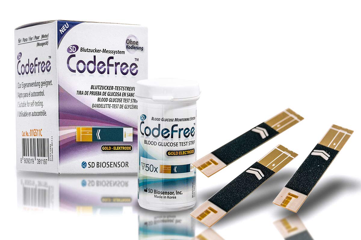 SD CodeFree Blutzuckerteststreifen 150 Stück, Sparpackung zur Diabetes-Messung bei Blutzucker (Zucker-Krankheit)