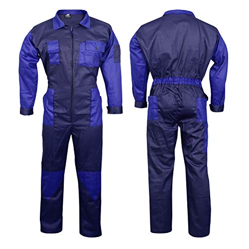 NORMAN Marineblau Herren Overalls Monteuranzug Latzhose für Warehouse Garagen Arbeitnehmer Mechaniker - Marineblau, 3XL