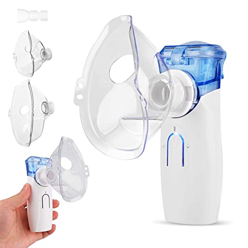 Inhalationsgerät mit Mundstück Kinder Maske und Erwachsenen Maske,Tragbarer Inhalator Geräuschfrei USB-Vernebler Mini GOZYE Ultraschall-Inhalato Wirksam bei Atemwegserkrankungen