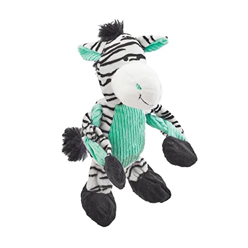 Charming Pet Pulleez Zebra Quietschendes Hundespielzeug aus Plüsch mit Seilen zum Durchziehen