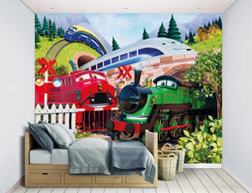 Walltastic Train Adventure 46641 Wandbild, FSC-Papier, mehrfarbig, 2,4 m hoch x 3 m breit, 1 Größe