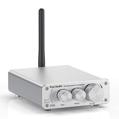 Fosi Audio BT10A-S Bluetooth 5.0 Stereo Audio Verstärker Empfänger 2 Kanal Klasse D Mini Hi-Fi Integrierter Verstärkter Geeignet für Lautsprecher zu Hause 50W x2 TPA3116