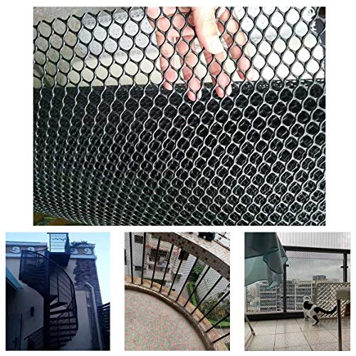 GUOE-YKGM Schutznetz Kunststoff Balkon Und Treppe Schwarz Safety Net, Baby-Kleinkind-Kind-Haustier Banister Stair Net-Schutz for Kinder/Tier/Sicherheit Von Spielzeug (Color : Black, Size : 1.5x1m)