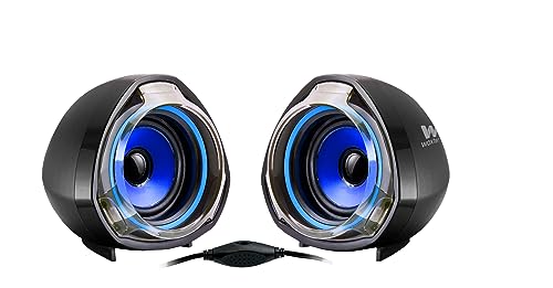 Woxter Big Bass 70 Blue - PC-Lautsprecher, Lautstärkeregler, Gaming, 15W Leistung und USB-Anschlüsse 3,5mm. Ideal für PC/Smartphones und Spielekonsolen, schwarz-blau