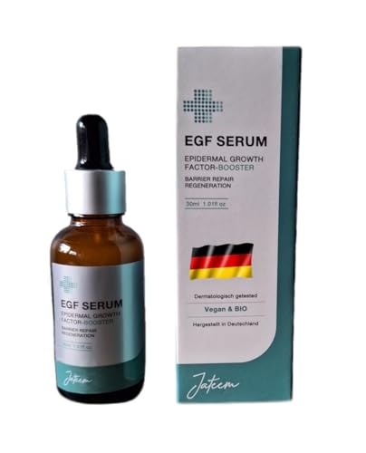 JATEEM 30ml EGF Serum hochdosiert Reparatur von Akne und chirurgische Narben, Falten, Verbrennungen und dunkle Flecken VEGAN Konzentrat Microneedling Lifting Anti-Aging Straffung