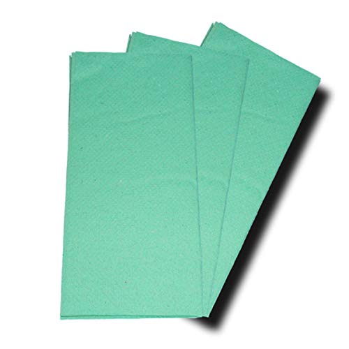 Grüne Papierhandtücher aus Recyclingpapier mit 5000 Blatt, Handtuchpapier, Falthandtücher, Einweghandtücher, Faltpapier 1-lagig, ca. 25x23 cm, grün, soft