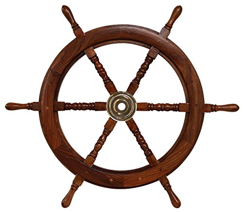 aubaho Schiffssteuerrad Schiffsrad Steuerrad Schiff Boot 76cm Holz Maritim Wheel