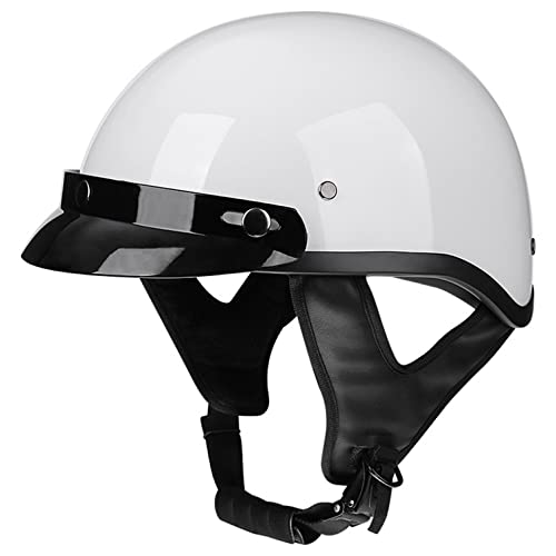 Halbschalenhelm Halbhelme Motorradhelm mit ECE Genehmigt Brain-Cap Halbschale Roller-Helm Scooter-Helm Jet-Helm Retro für Erwachsene Herren Damen A,XXL