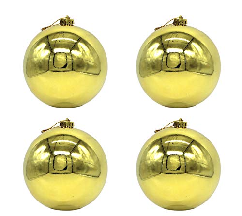 DARO DEKO Weihnachts-Kugel XXL Ø 15cm - 4 Stück Gold glänzend