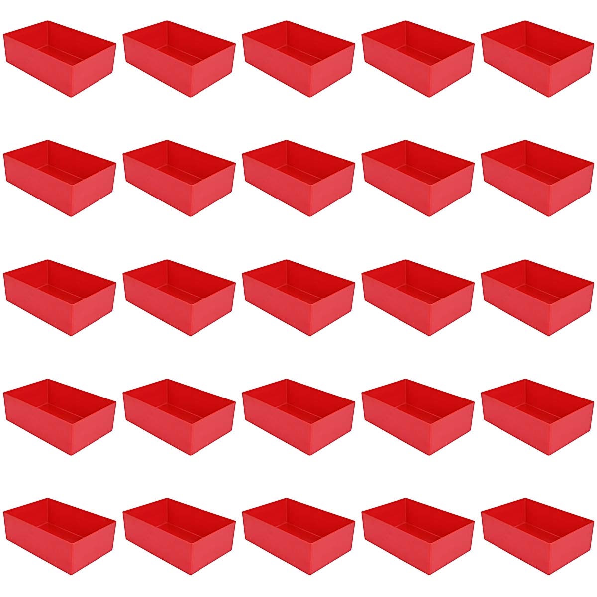 25 Stück Einsatzkasten rot, Höhe 54 mm, LxB = 160x106 mm, Profiqualität für Industrie und Gewerbe