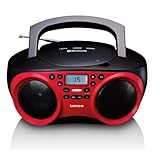 Lenco Radio CD-Player SCD-501 mit Bluetooth und USB in Rot/Schwarz