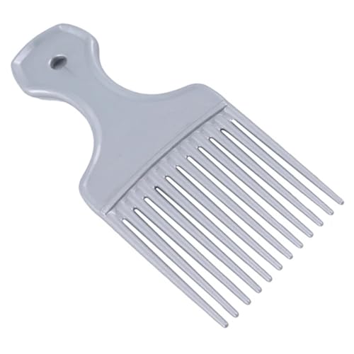 1 Stück breite Zähne Pinsel Pick Kamm Gabel Haarbürste Einsatz Haar Pick Kamm Kunststoff Getriebe Kamm for lockiges Afro-Haar-Styling-Werkzeuge (Size : Silver)