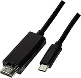 LogiLink UA0329 - USB-C auf HDMI High Speed Anschlusskabel, Thunderbolt 3 kompatibel, 1,8m Schwarz