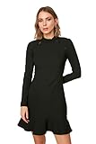 Trendyol Damen Black Lace Detailed Flywheel Business Casual Dress, Schwarz, 38 EU