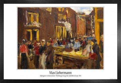 1art1 Max Liebermann Poster und MDF-Rahmen - Judengasse In Amsterdam, 1905 (91 x 61cm)