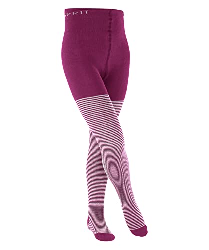 Esprit Unisex Kinder Strumpfhose Fine Stripe, Nachhaltige biologische Baumwolle, 1 Stück, Lila (Lipstick Pink 8528), 122-128